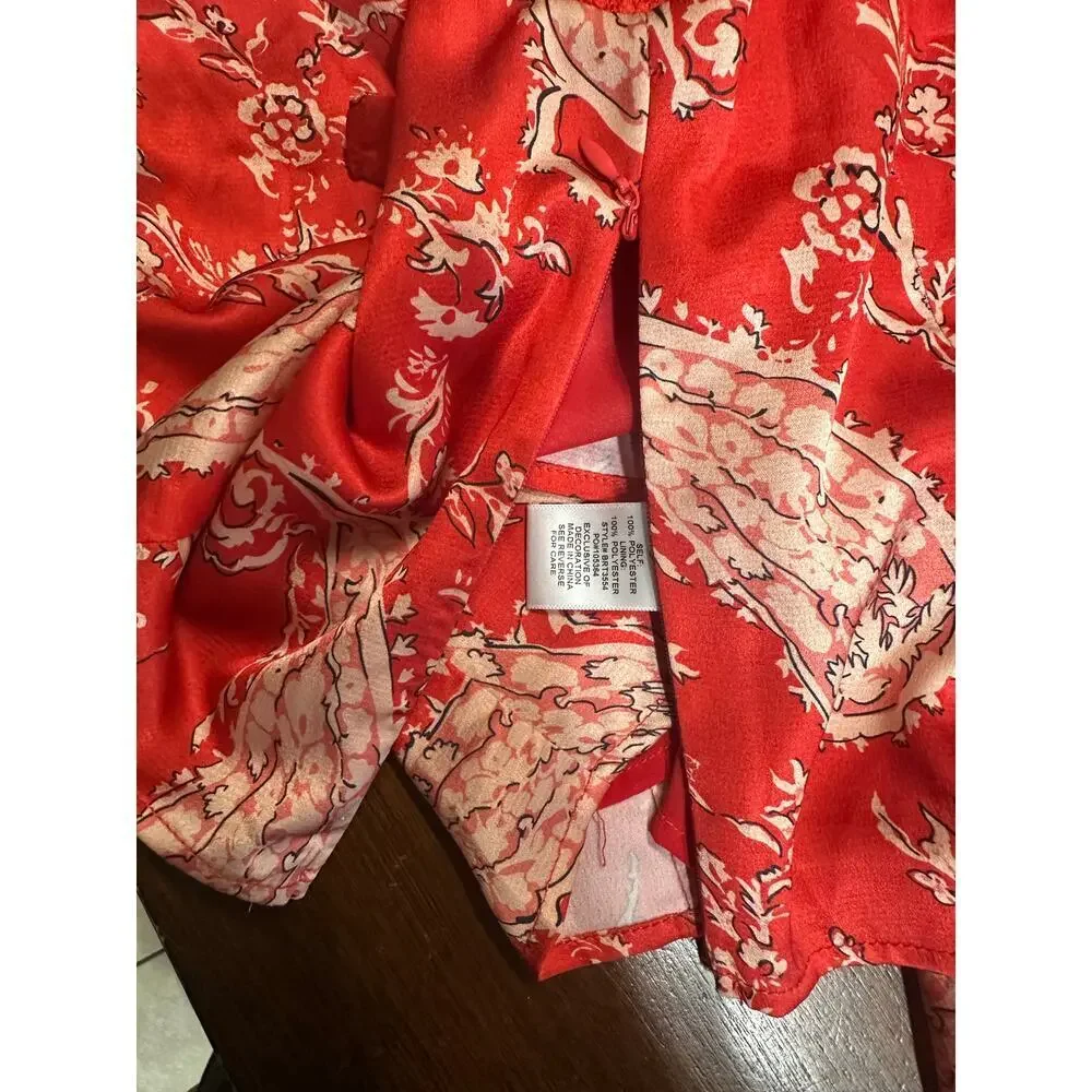 Western Y2K Coquette Babydoll Top Skirt Set Women Small Lace Paisley Boho Silky - Picture 11 of 16